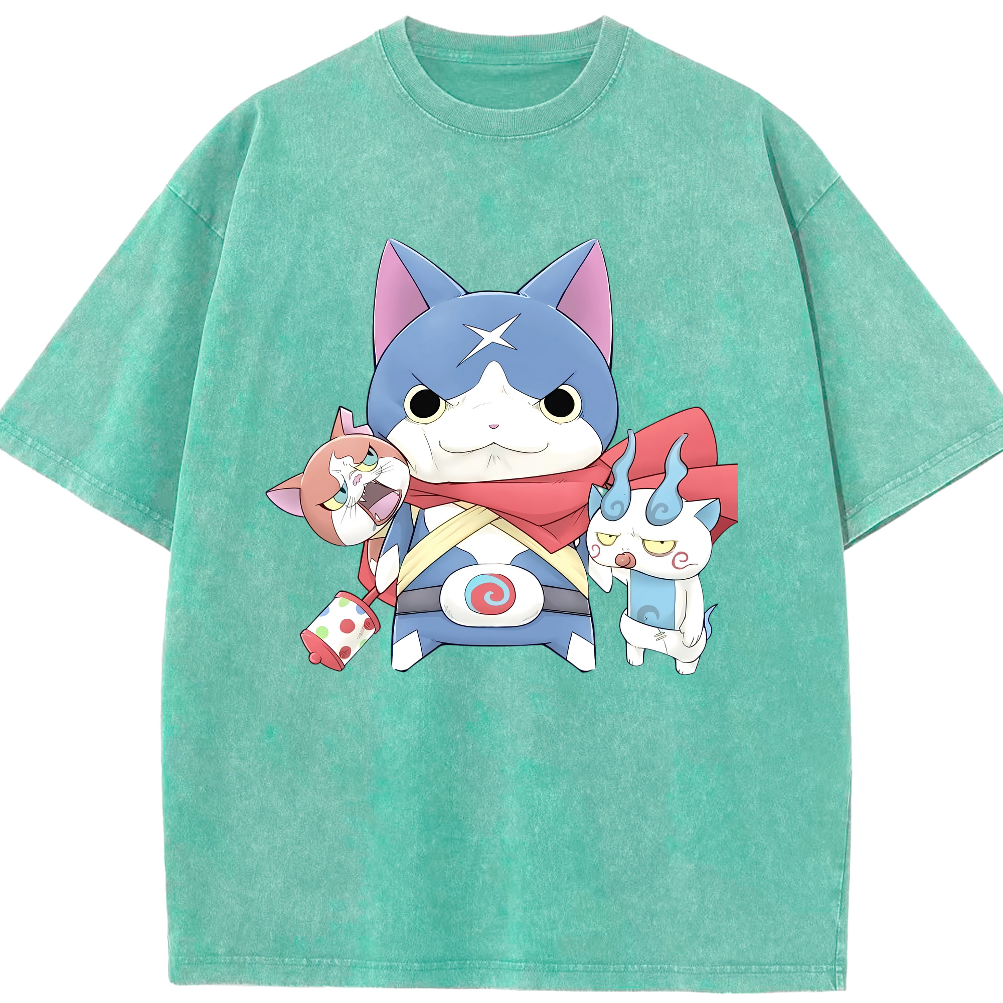 （画像用） 妖怪ウォッチ Yo-kai Watch 綿100% ヴィンテージ風 半袖Tシャツ（フロントプリント）